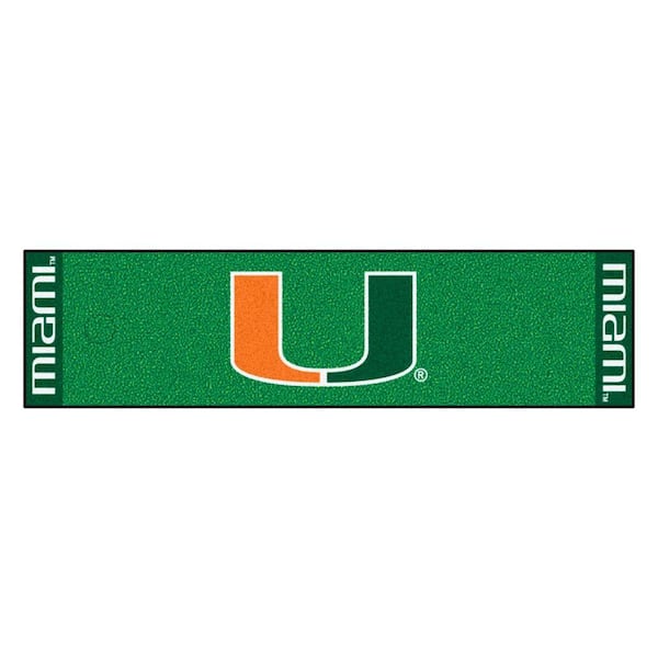 FANMATS NCAA University of Miami 1 ft. 6 in. x 6 ft. Indoor 1-Hole Golf Practice Putting Green