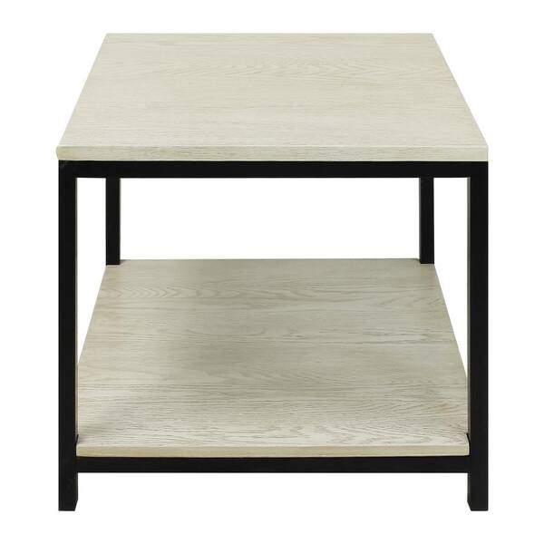 American Trails Studio White Washed Solid Red Oak Top and Shelf End Table