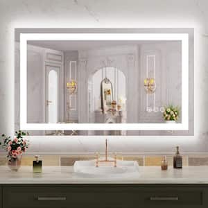 40 in. W x 24 in. H Rectangular Frameless LED Frontlit,RGB Backlit Anti-Fog Tempered Glass Wall Bathroom Vanity Mirror