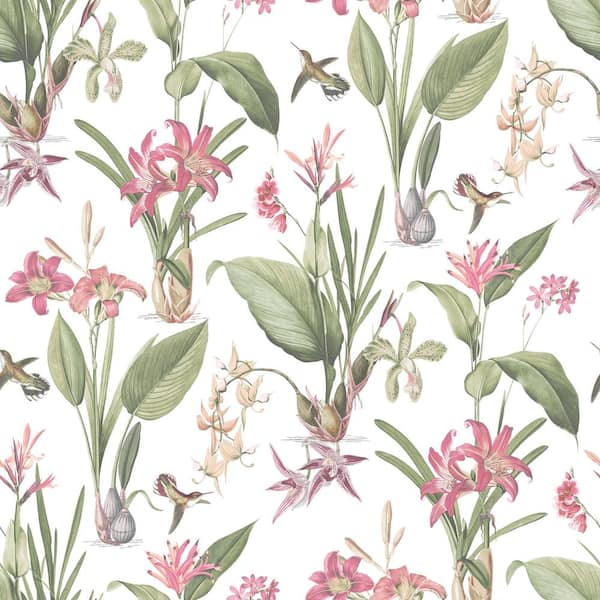 Unbranded Secret Garden White and Neutral Beautiful Botantical Non-Woven Paper Non-Pasted Wallpaper Roll (Covers 57.75 sq.ft.)