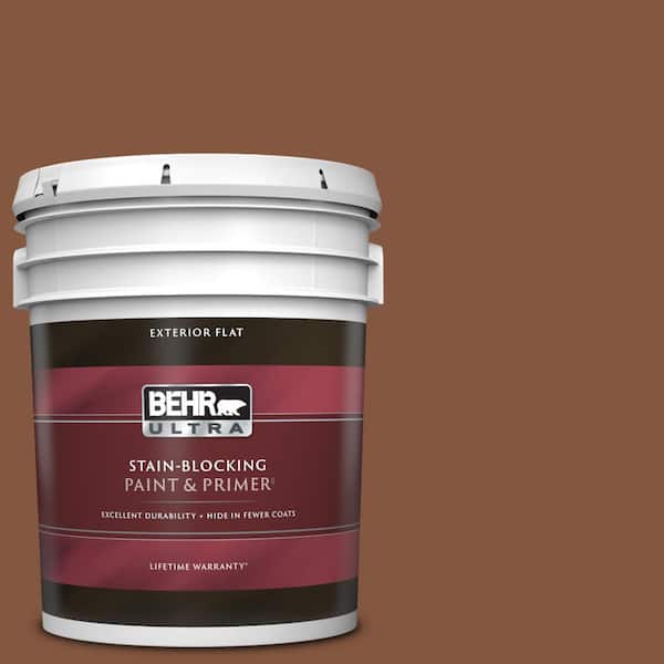 BEHR ULTRA 5 gal. #230F-7 Florence Brown Flat Exterior Paint & Primer