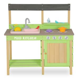 Any Wooden Kids Kitchen Playset, Indoor Outdoor Pretend Mud Kitchen Set for Toddler, Play Kitchen Toy
