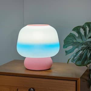 Mushroom 10 in. Blue/White/Light Table Lamp Modern Classic Plant-Based PLA 3D Printed Dimmable LED