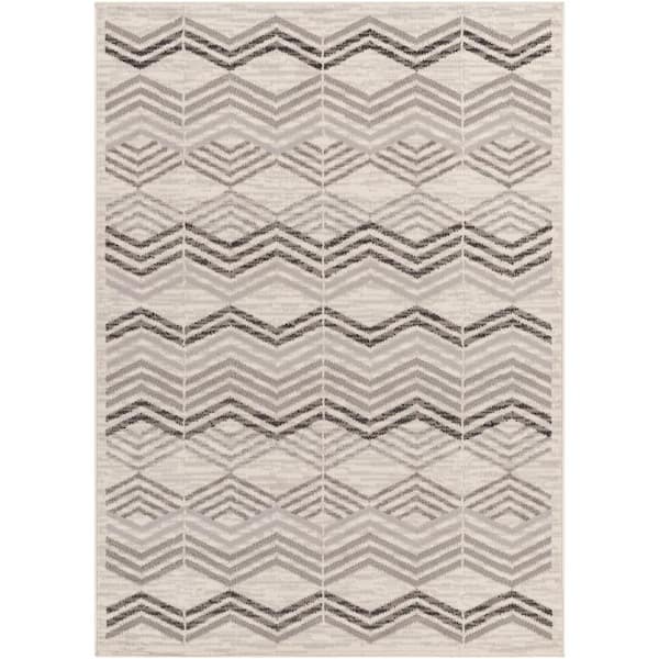 Livabliss Pisa Cream/Gray 8 ft. x 10 ft. Indoor Area Rug