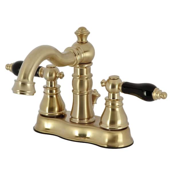 Kingston Brass Duchess 4 in. Centerset 2-Handle Bathroom Faucet with Pop-Up Drain in Brushed Brass