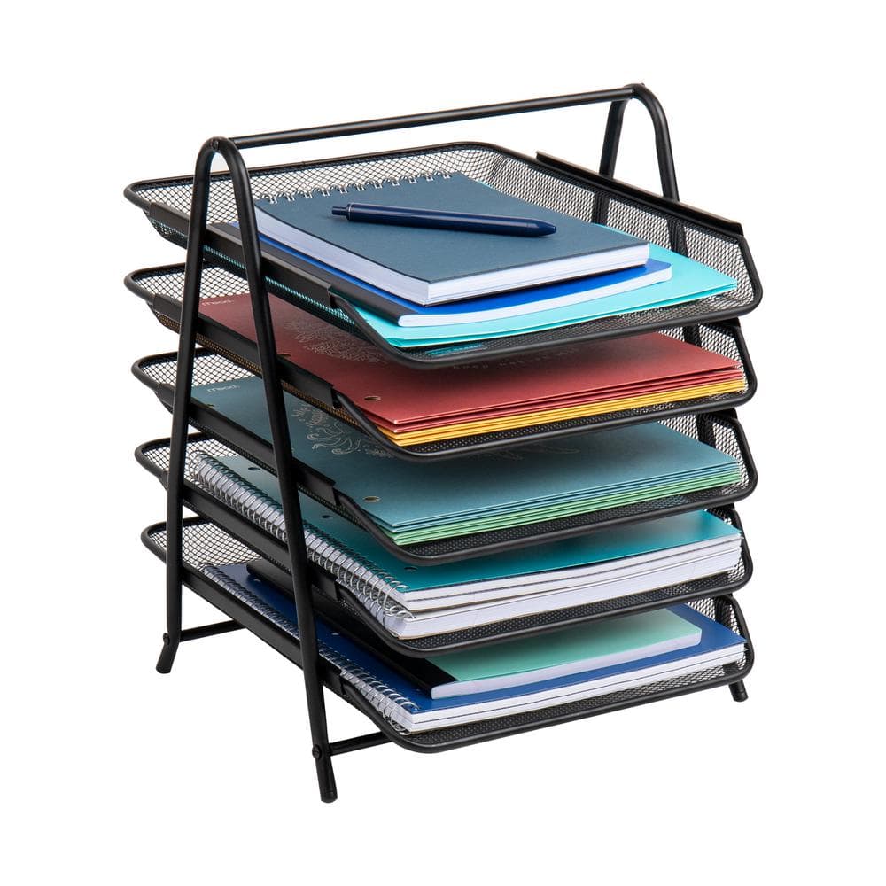 1-2 Tier Folding Desktop Organizer, Stackable Storage Box, Space-Saving Cabinet  Organizer, Organizer for Office Bathroom Kitchen