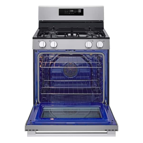 30 in. 6.3 cu.ft. 4-Burner Smart Gas Single Oven Free-Standing Range w/ Fan Convection and EasyClean in Stainless Steel