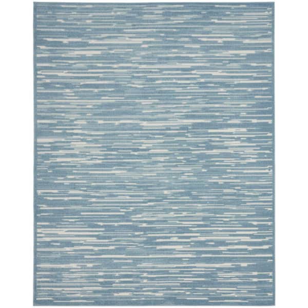 Nourison Casual Blue 8 ft. x 10 ft. Abstract Contemporary Area Rug