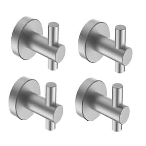 Wall Mounted Round Bathroom Robe Hook and Towel Hook in Starry Gray (4-Pack Combo)