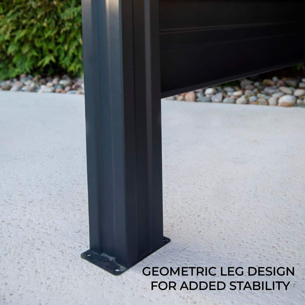 Rockport Black Steel Grill Gazebo with Galvanized Countertops