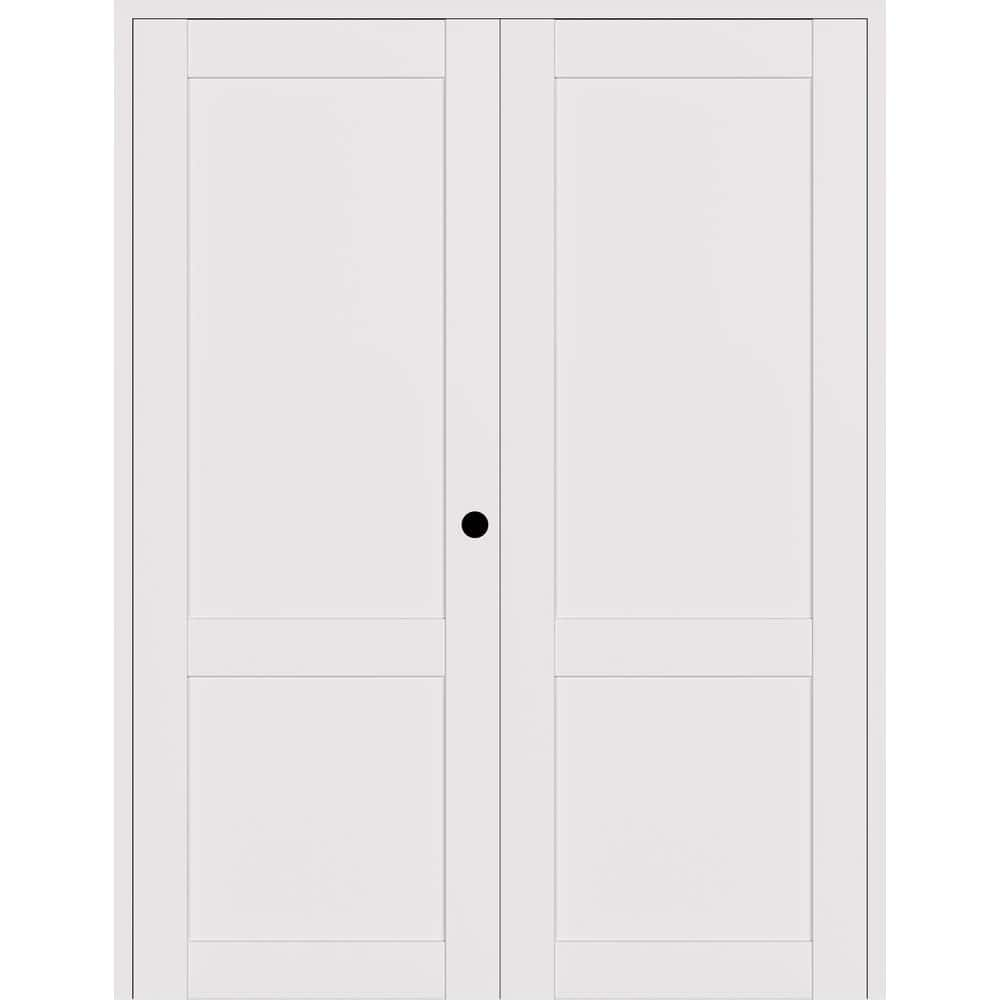 Belldinni 2-Panel Shaker 48 in. x 96 in. Left Active Snow-White Wood ...