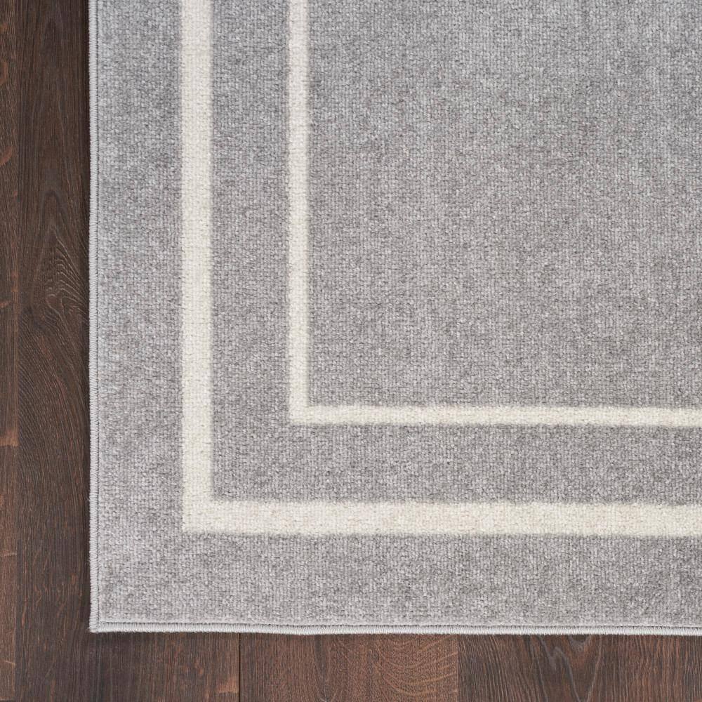 Essentials Grey/Ivory Synthetic 5' x 7' Easy-Care Outdoor Rug