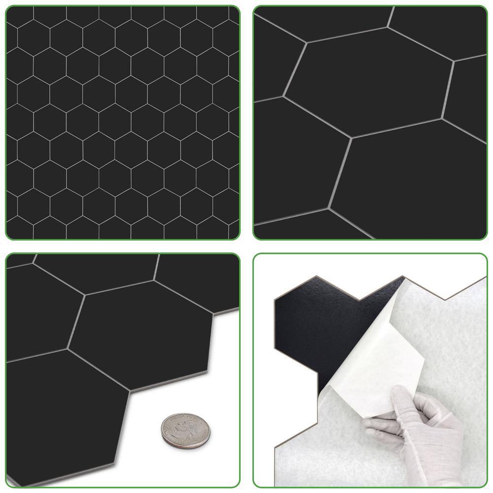 Noir Hexagon Composite Peel and Stick Wall Mural