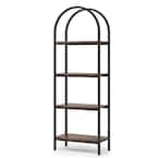 Tribesigns Earlimart 70.8 in. Rustic Wood Bookshelf 4-Tier Etagere ...