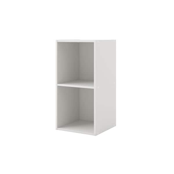 Furniture of America Quincy 23.7 in. Tall Stackable White Engineered wood 2-Shelf Modern Modular Slim Bookcase