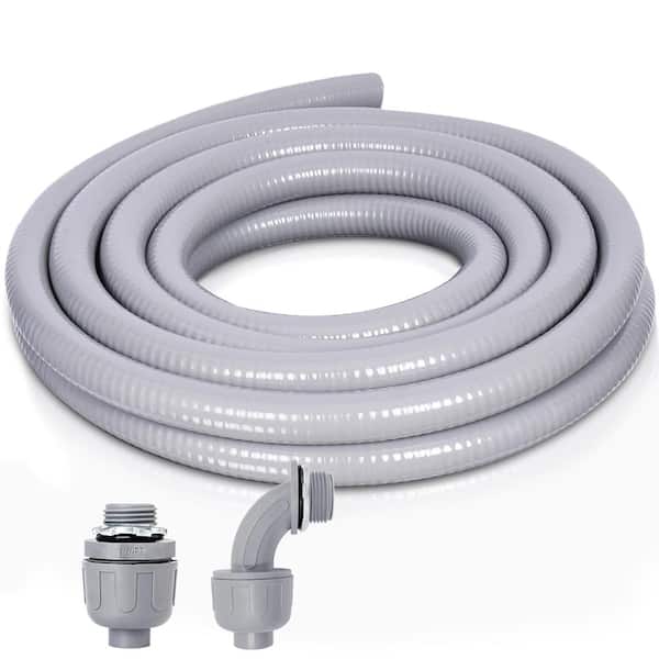 1/2 in. x 5 ft. Non-Metallic Flexible Liquid-Tight Conduit Kit with Straight and Angle Fittings