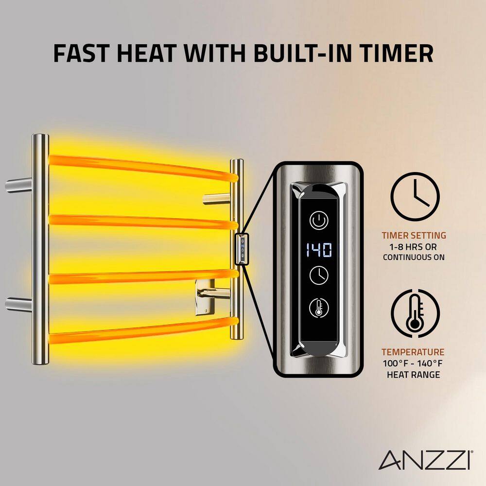 Polished Chrome Stainless Steel Wall Mounted Towel Warmer