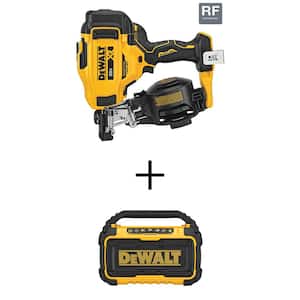 20V MAX 15-Degree Electric Cordless Roofing Nailer with 20V MAX Cordless Bluetooth Speaker