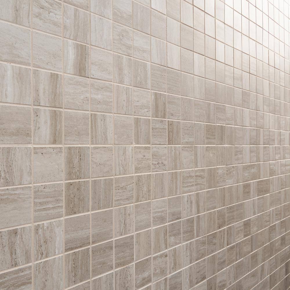 Taupe 12" x 12" Porcelain Matte Mosaic Tile Sheet