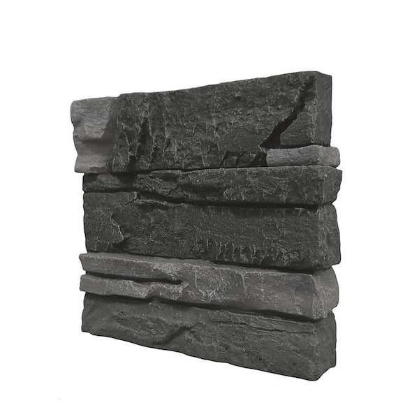 GenStone Stacked Stone Iron Ore 12 in. x 12 in. Faux Stone Siding Sample