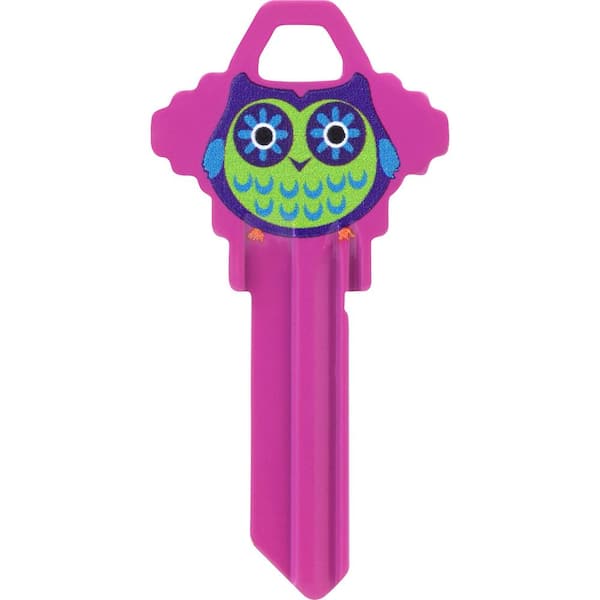 Schlage Brass House and Entry Key Blank Owl Design