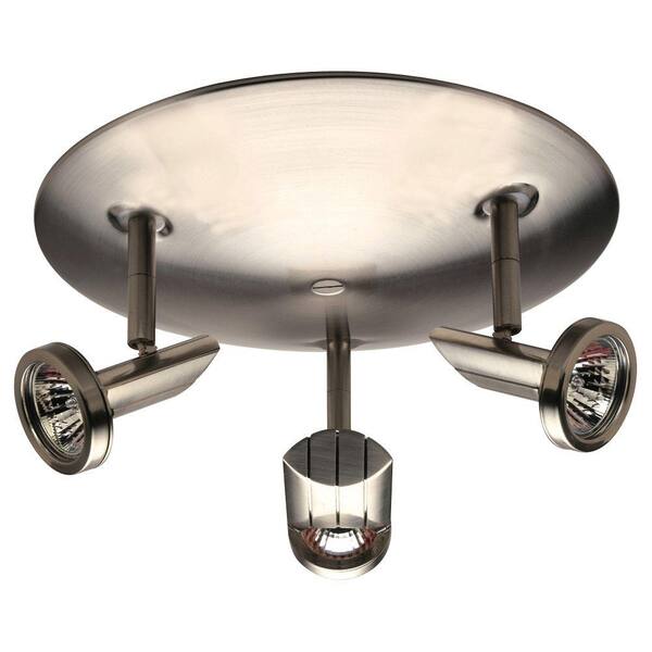 Illumine Contemporary Beauty 3-Light Satin Nickel Halogen Ceiling Flush Mount