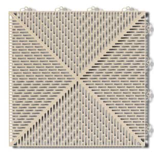 Soft 1.24 ft. x 1.24 ft. Polyethylene Interlocking Deck Tiles in Sand (35-per Case/53.8 sq. ft.)