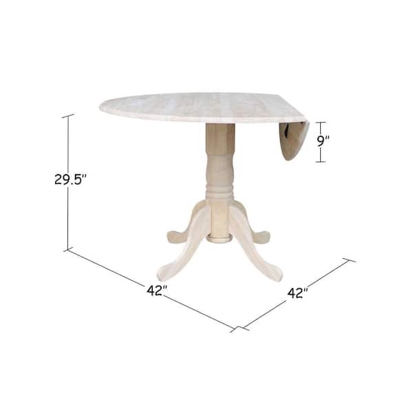 International Concepts Unfinished Round, Pedestal Dining Table With Leaves
