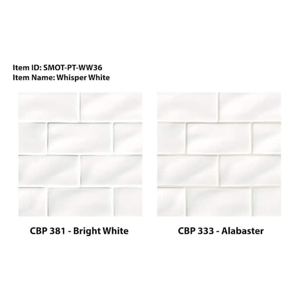 MSI Whisper White 3 in. x 6 in. Handcrafted Glossy Ceramic