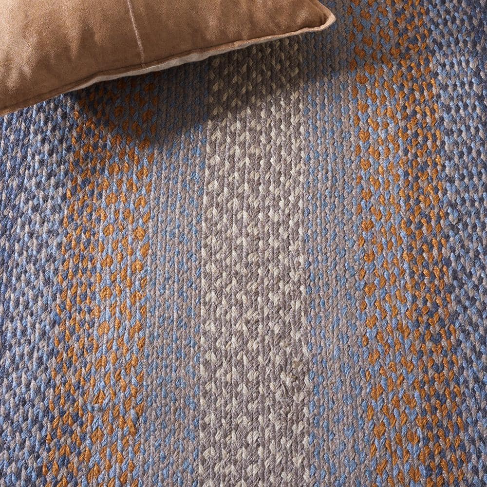 Handwoven Gray and Brown Braided 27" Reversible Runner Rug
