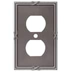 Ribbon and Reed 1 Gang Duplex Metal Wall Plate - Antique Nickel