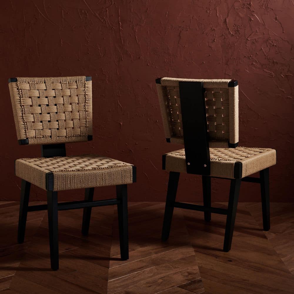 Susanne Black/Natural Susanne Woven Dining Chair (Set of 2)