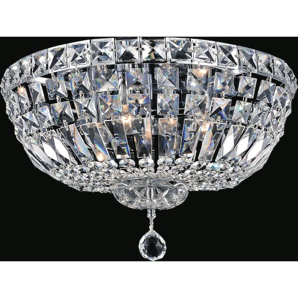 CWI Lighting Stefania 6 Light Bowl Flush Mount With Chrome Finish