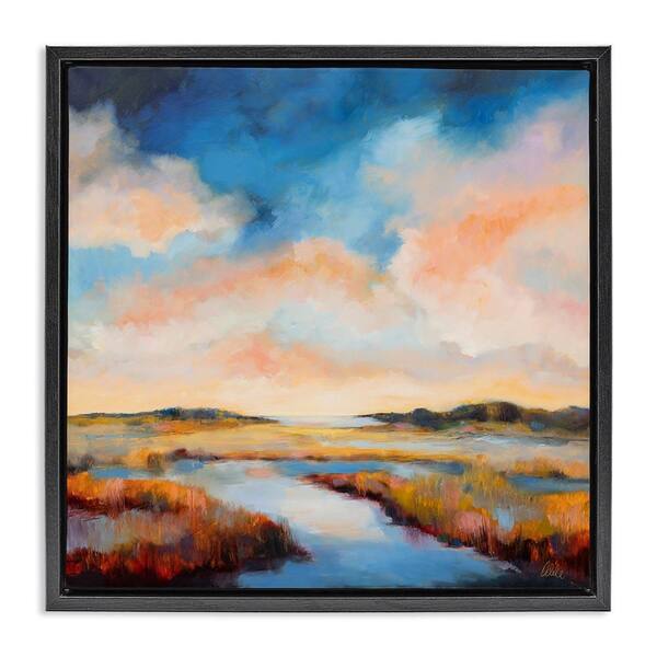 Sun Bleached Stream by Odile Black Floater Frame Nature Graphic Art Print 18 in. x 18 in.