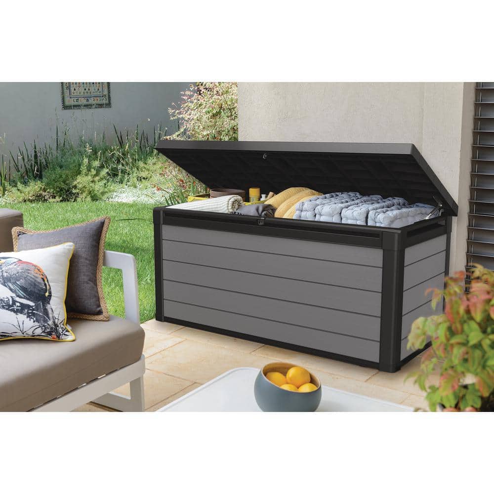 Gray Lockable Plastic 150-Gallon Deck Box