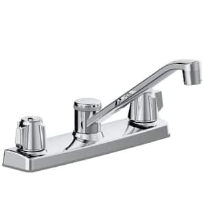 Two-Handle Standard Kitchen Faucet Less Spray in Chrome