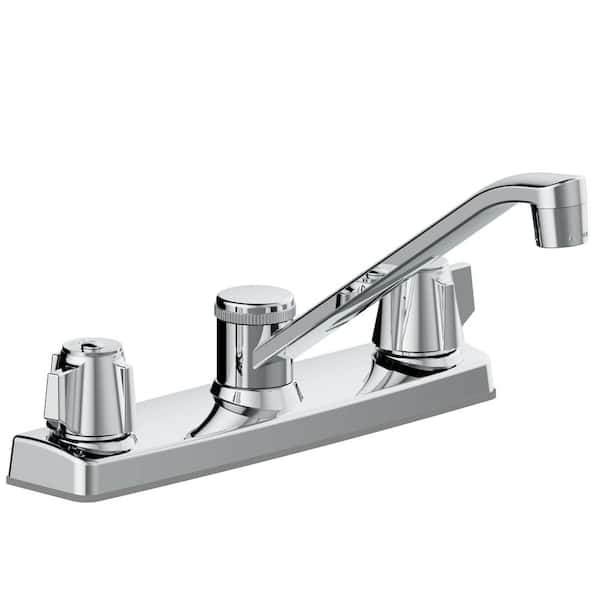 Seasons Two-Handle Standard Kitchen Faucet Less Spray in Chrome