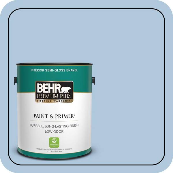 BEHR PREMIUM PLUS 1 gal. #M510-2 Life at Sea Semi-Gloss Enamel Low Odor Interior Paint & Primer