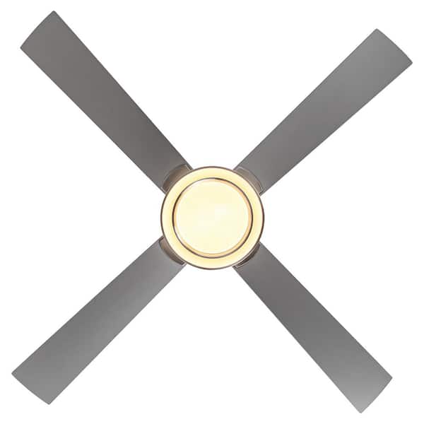 Vaczon 52 in. Indoor 4-Blade Modern Satin Nickel Ceiling Fan with Vaczon 52 in. Indoor 4-Blade Modern Satin Nickel Ceiling Fan with