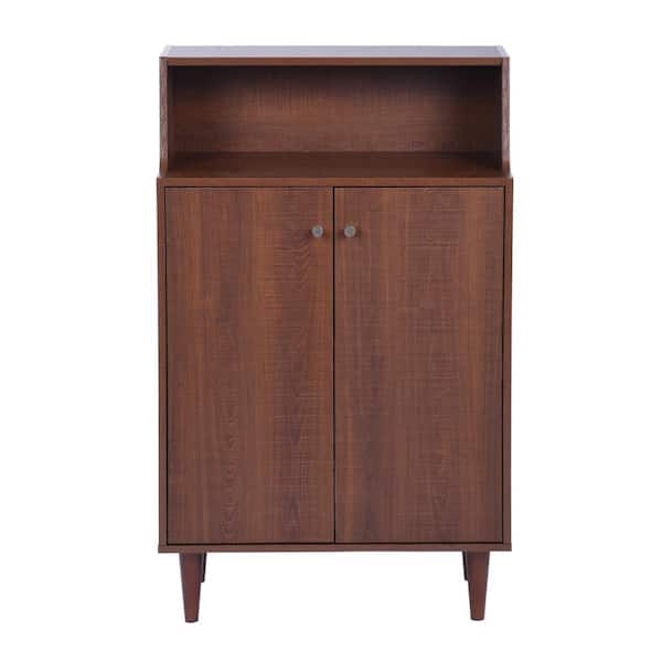 wetiny 14 in. Brown Standard Rectangle Wood Console Table
