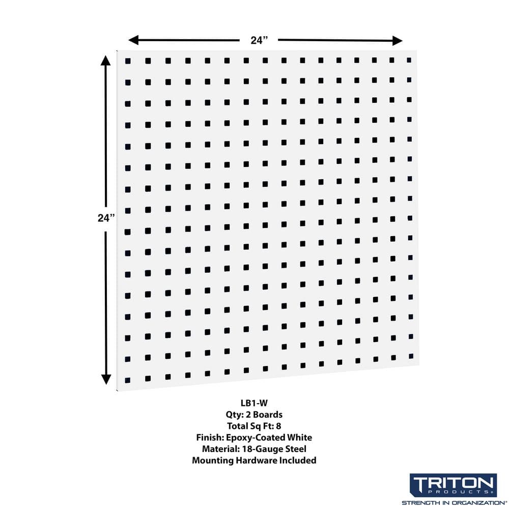 White Epoxy Steel Pegboard Kit with Assorted Hooks