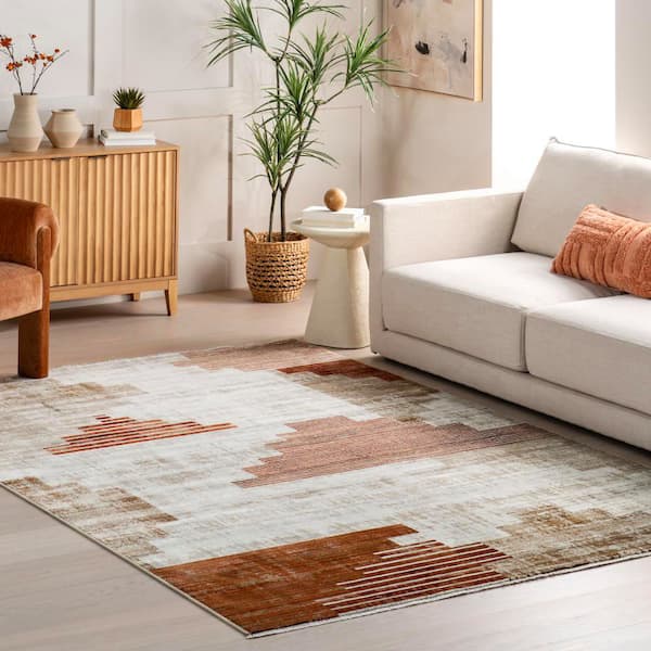Vanita Transitional Southwestern Fringe Rust 8 ft. x 10 ft. 2 in. Area Rug