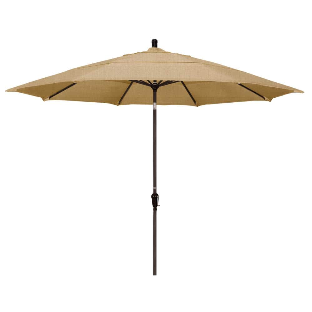 California Umbrella 11 ft. Bronze Aluminum Market Patio Umbrella with ...