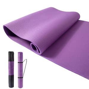 Purple High Density Yoga Mat 24 in. W x 72 in. L x 0.3 in. T Pilates Gym Flooring Mat Non Slip (12 sq. ft.)