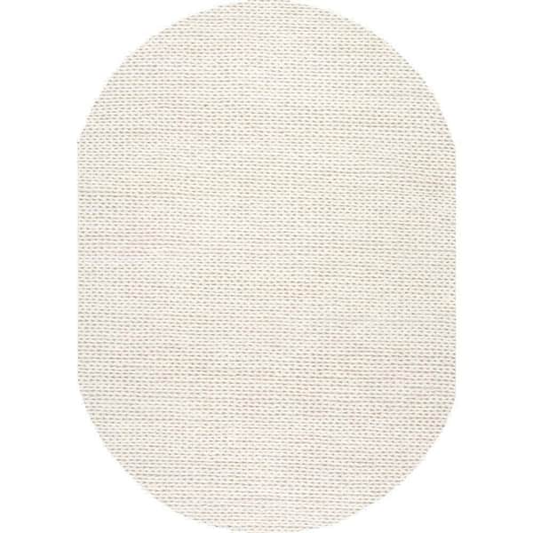 nuLOOM Chunky Woolen Cable Off-White 8 ft. x 10 ft. Oval Rug