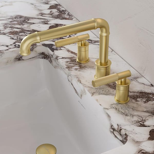Swiss Madison Avallon Single Hole 3-Handle Bathroom Faucet in Brushed Gold