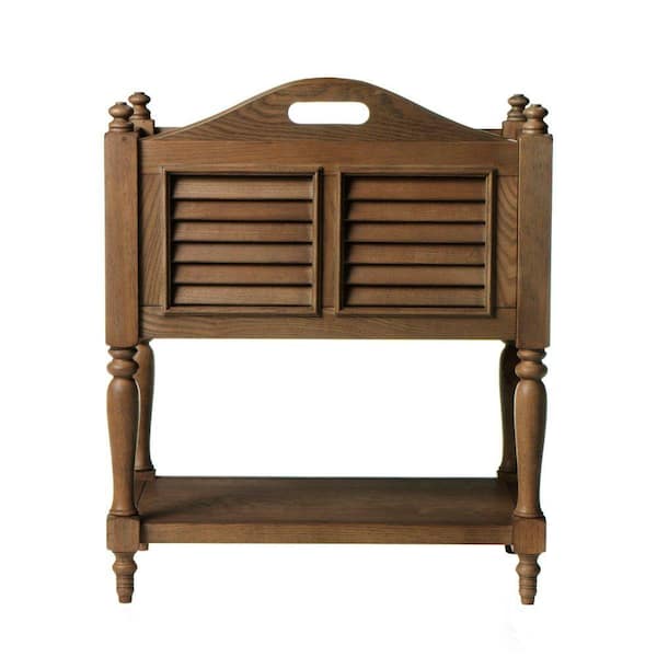 Home Decorators Collection Shutter Freestanding Magazine Rack in Weathered Oak