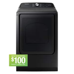 7.4 cu. ft. Vented Smart Front Load Electric Dryer with Steam Sanitize+ in Brushed Black