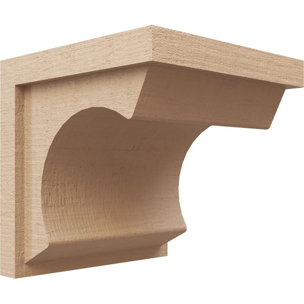 Ekena Millwork 10 in. x 10 in. x 10 in. Wide Emerson Rough Cedar Woodgrain TimberThane Corbel, Primed Tan