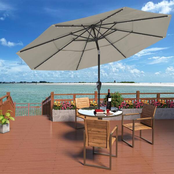 Boyel Living 10 ft. LED 3-Tier Patio Market Umbrella in Beige with Double Airvent - image 4